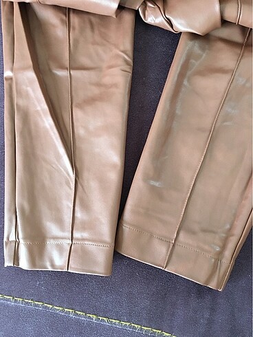 Taba deri kemerli pantolon - Görsel 4