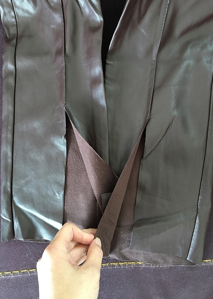 Acı kahve deri pant - Görsel 4