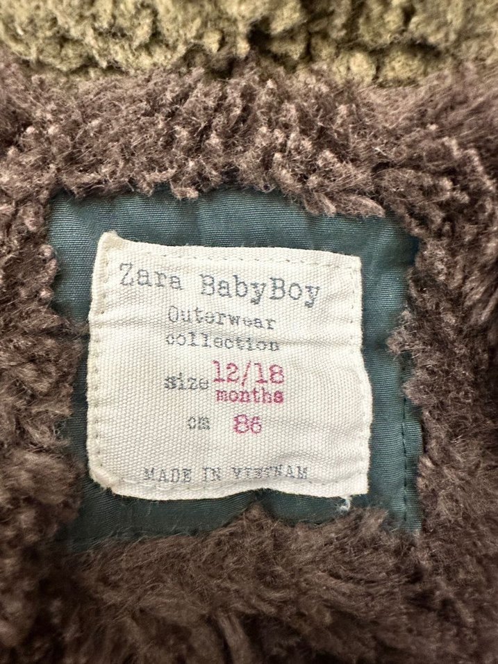 Zara Erkek Çocuk Kapüşonlu Koyu Yeşil Mont - Görsel 4