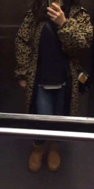 Leopar Desenli Trençkot - Görsel 5