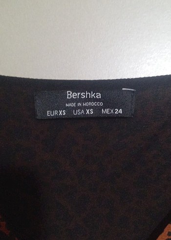 Bershka Kahverengi Yılan Desenli Mini Elbise