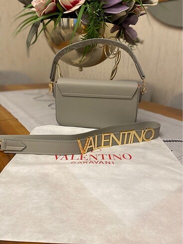  Beden gri Renk Valentino şık çanta