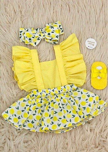 Limon desen elbise