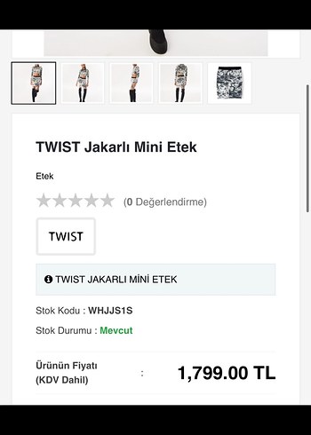 Twist Twist jakarlı mini etek