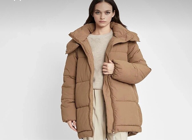 xl Beden camel Renk Defacto şişme mont