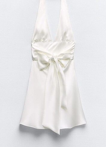 Zara Zara halter yaka saten elbise