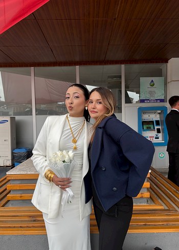 Lacivert Midi Kadın Yün Kaban - Görsel 2