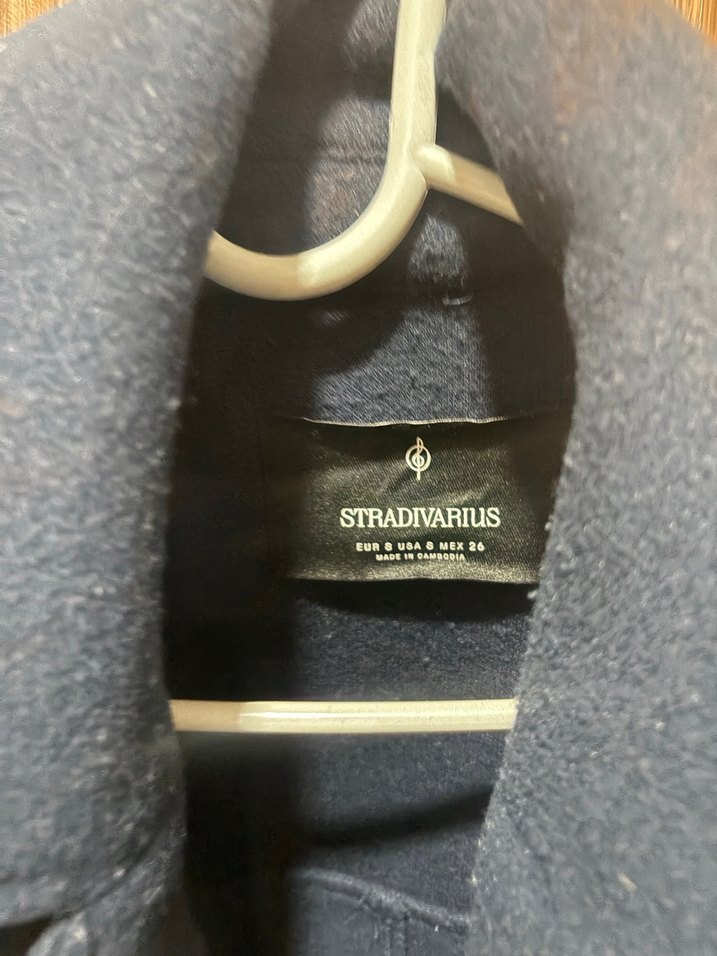 Lacivert Midi Kadın Yün Kaban - Görsel 3