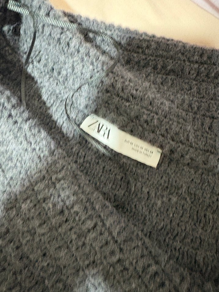 Zara Gri Düğmeli Kadın Triko Kazak - Görsel 2