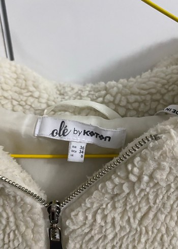 Krem renk peluş ceket - Görsel 3