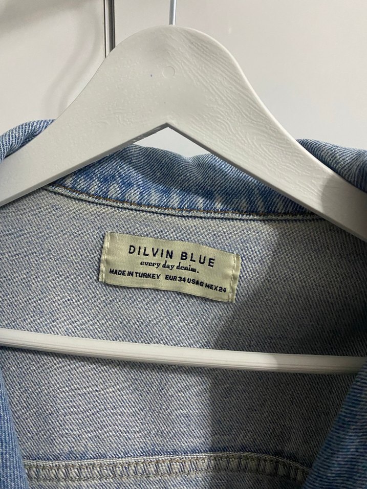 Kadın Mavi Bağlamalı Denim Ceket - Görsel 3