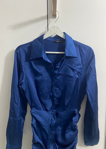 Nakışlı Parlak Mavi  Mezuniyet Elbisesi - Görsel 3