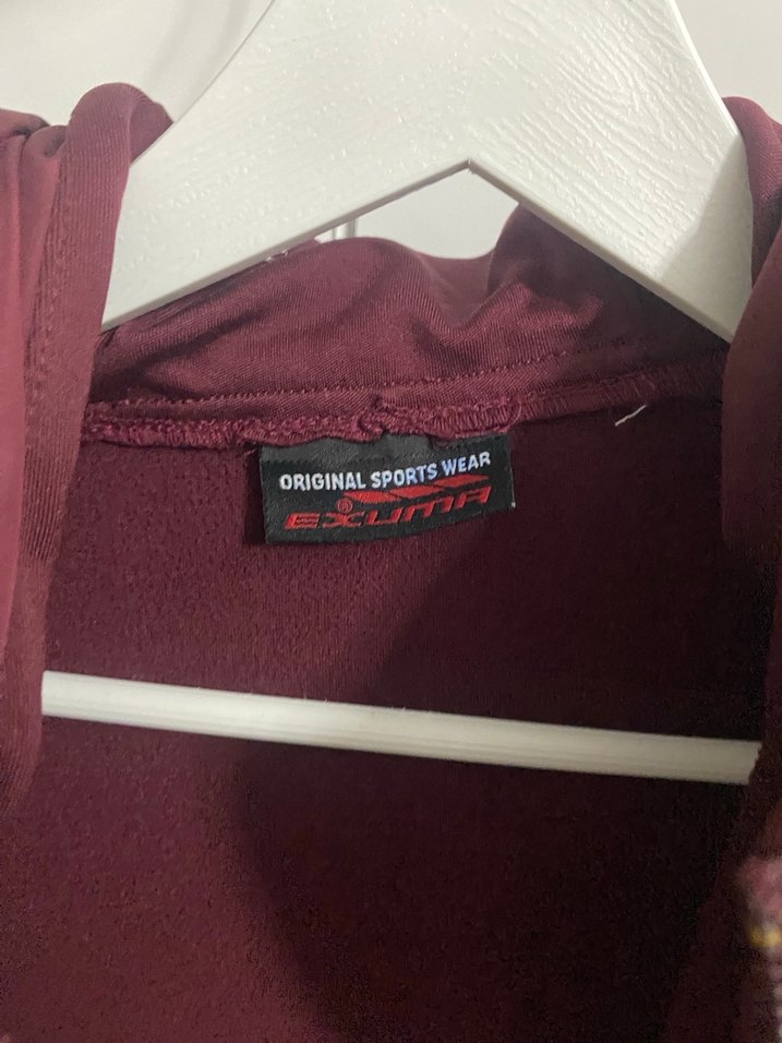 Bordo Fermuarlı Kapüşonlu Kadın Sweatshirt - Görsel 2