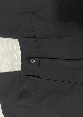 Düğmeli SiyahKumaş Kadın Pantolon - Görsel 2