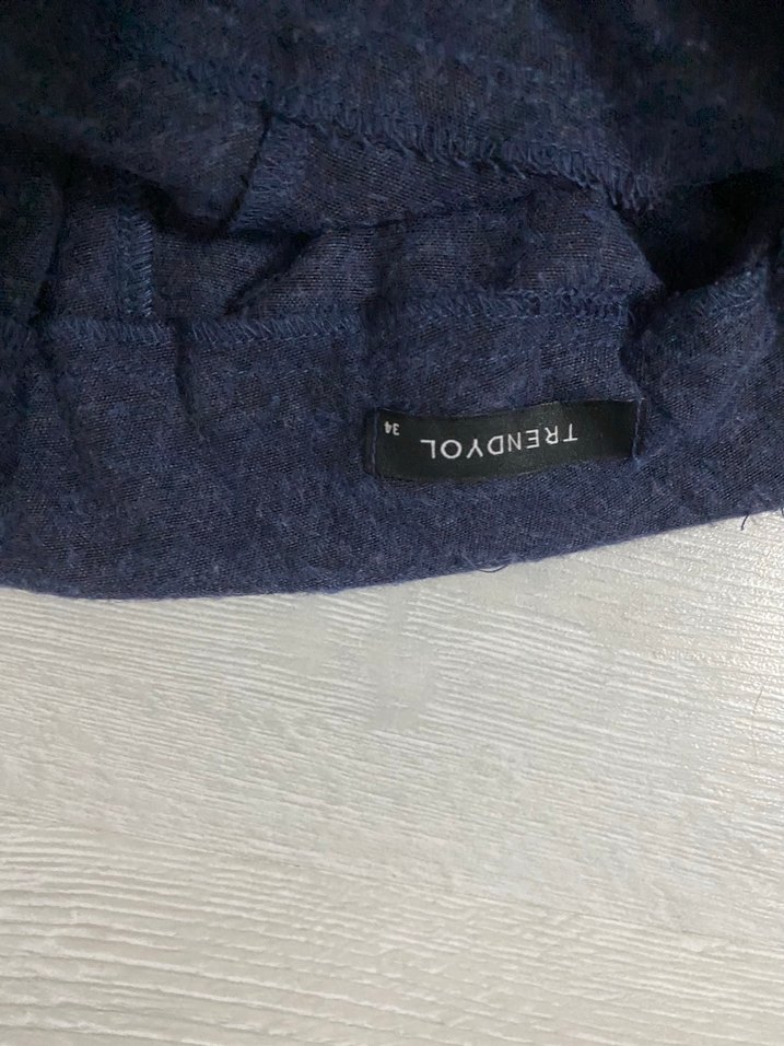 Lacivert Pilili Mini etek - Görsel 2