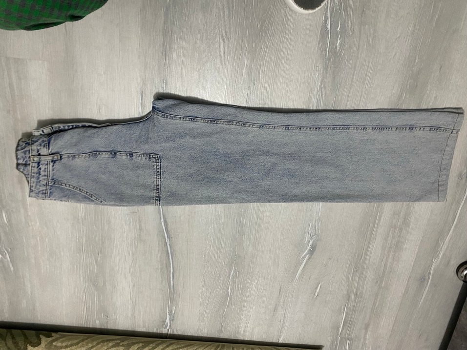 Düğmeli eskitmeli düz kesim kadın jean - Görsel 3