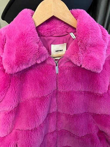 xs Beden pembe Renk Peluş pembe mont