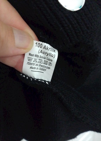 Diğer Düğmeli Siyah Denim Hırka