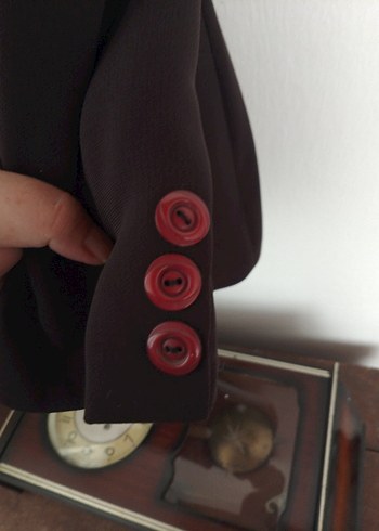 Kahverengi Düğmeli Kadın Blazer Ceket - Görsel 5