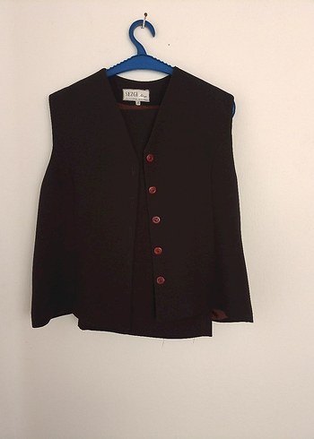 Kahverengi Düğmeli Kadın Blazer Ceket - Görsel 10