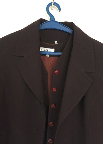 Kahverengi Düğmeli Kadın Blazer Ceket - Görsel 2