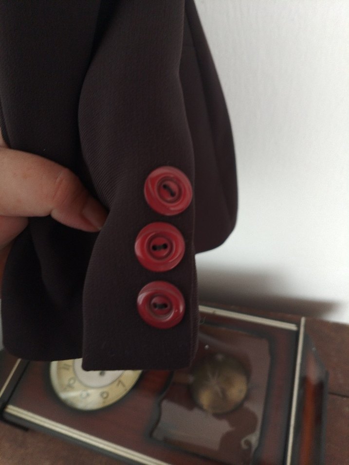 Kahverengi Düğmeli Kadın Blazer Ceket - Görsel 5