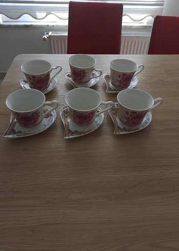 Pembe Gül Desenli 6'lı Fincan Seti - Görsel 7