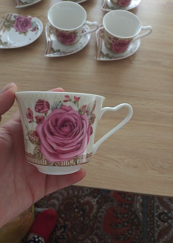 Pembe Gül Desenli 6'lı Fincan Seti - Görsel 4