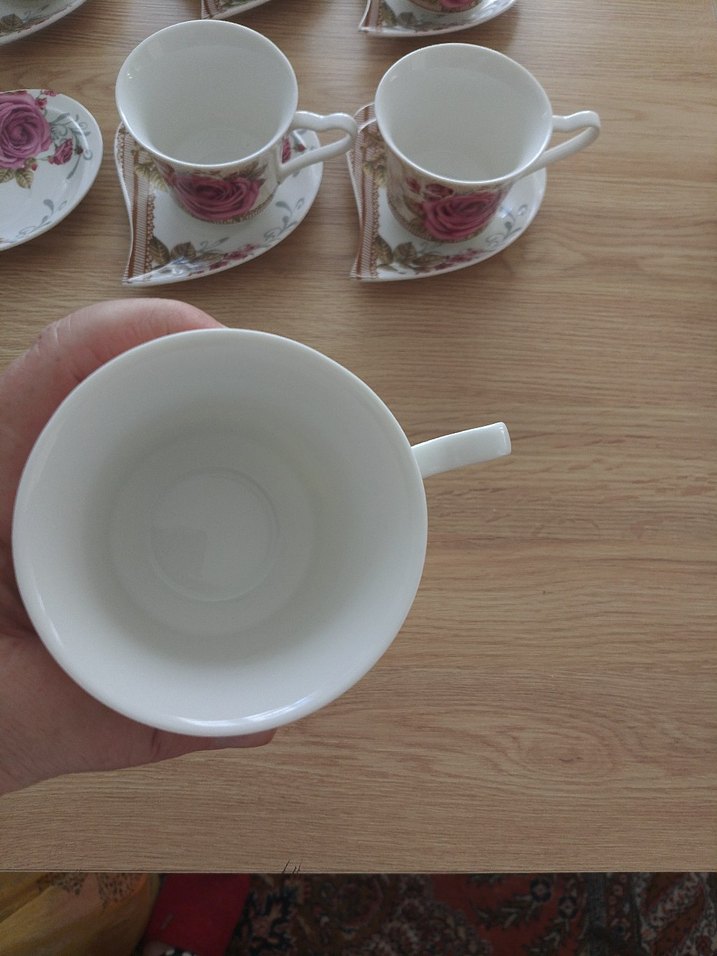 Pembe Gül Desenli 6'lı Fincan Seti - Görsel 5