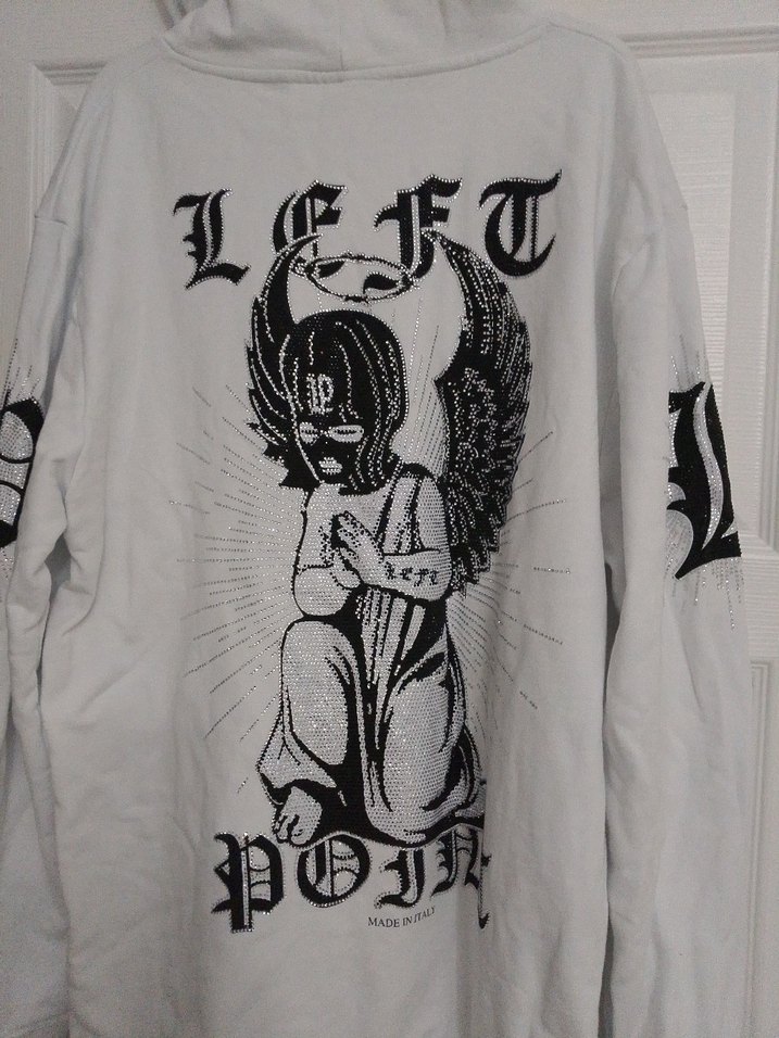 Beyaz Kapüşonlu Baskılı Kadın Sweatshirt - Görsel 5