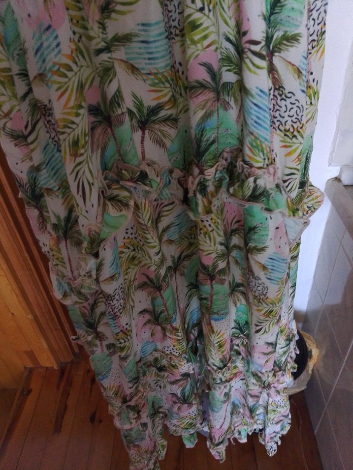 Yeşil Bohem Uzun Askılı Elbise - Görsel 4