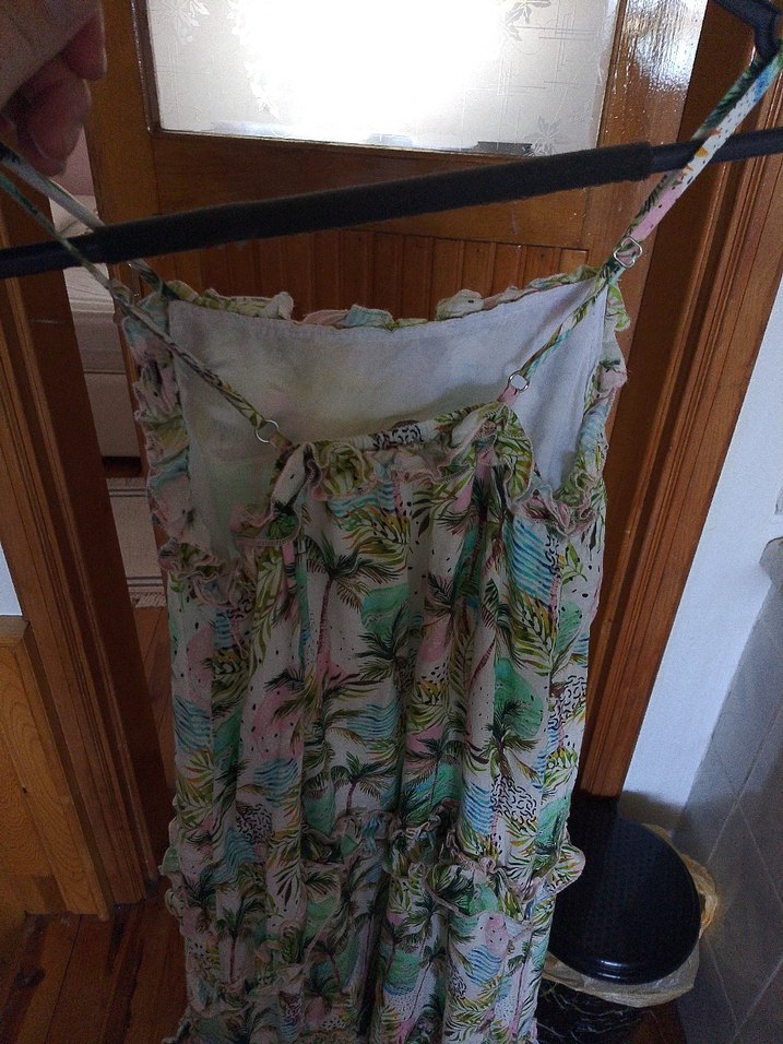 Yeşil Bohem Uzun Askılı Elbise - Görsel 3