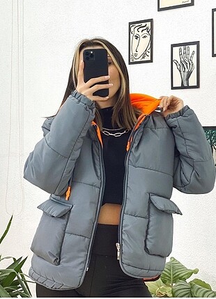Neon şişme mont