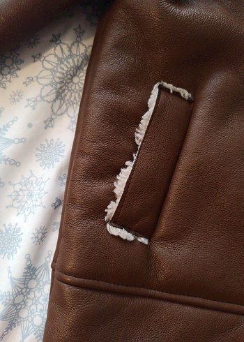 Kürk Detaylı Kahverengi Deri - Görsel 6