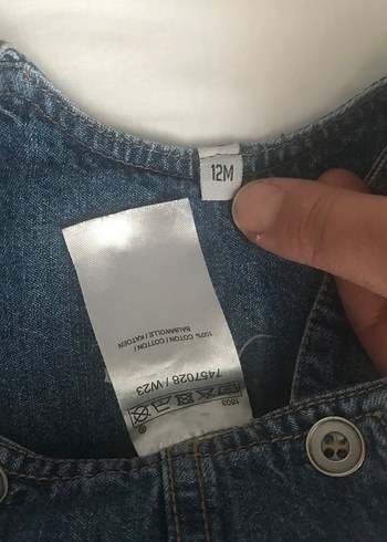 Erkek Çocuk Kot Askılı Pantolon Dinozor Nakışlı - Görsel 3