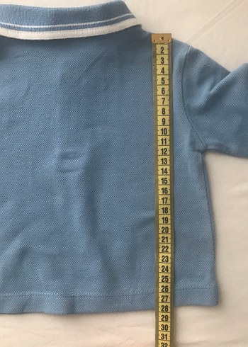 Erkek Çocuk Mavi Uzun Kollu Polo Tişört 9 Aylık - Görsel 4