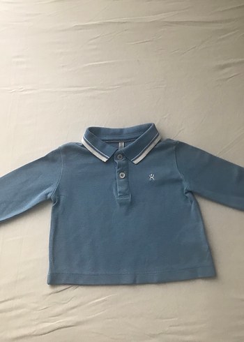 Erkek Çocuk Mavi Uzun Kollu Polo Tişört 9 Aylık - Görsel 5