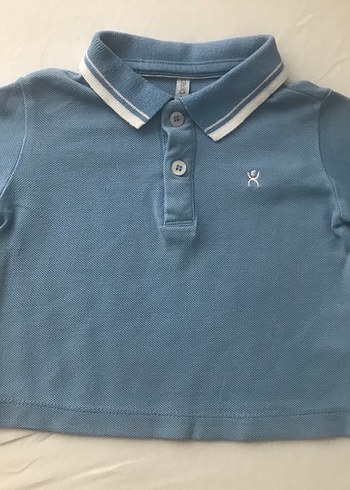 Erkek Çocuk Mavi Uzun Kollu Polo Tişört 9 Aylık - Görsel 3