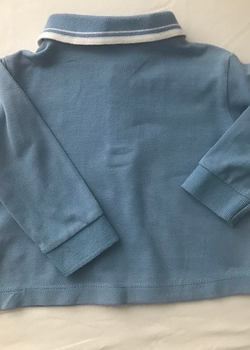 Erkek Çocuk Mavi Uzun Kollu Polo Tişört 9 Aylık - Görsel 2