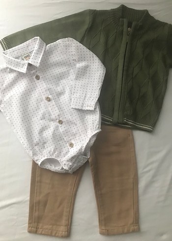 Kahverengi Triko Erkek Bebek Takım - Görsel 6