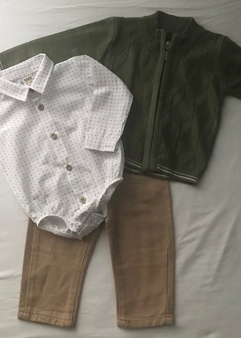 Kahverengi Triko Erkek Bebek Takım - Görsel 4