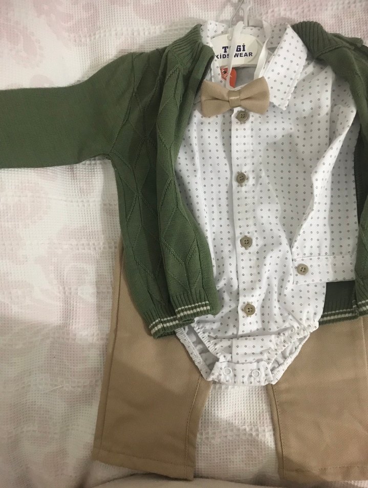 Kahverengi Triko Erkek Bebek Takım - Görsel 2