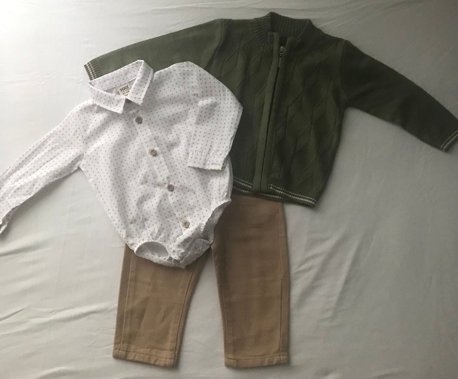 Kahverengi Triko Erkek Bebek Takım - Görsel 4