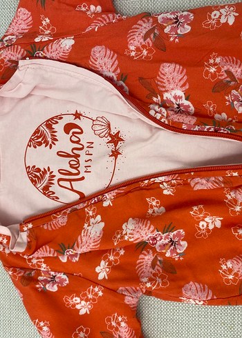 Kız Çocuk Çiçek Desenli Renkli Fermuarlı Ceket - Görsel 3