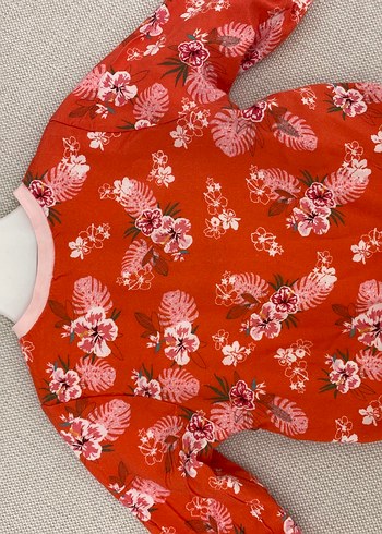 Kız Çocuk Çiçek Desenli Renkli Fermuarlı Ceket - Görsel 2