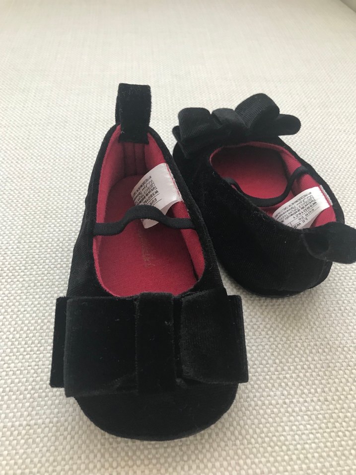 Kız Çocuk Siyah Kadife Fiyonk Detaylı Babet - Görsel 4