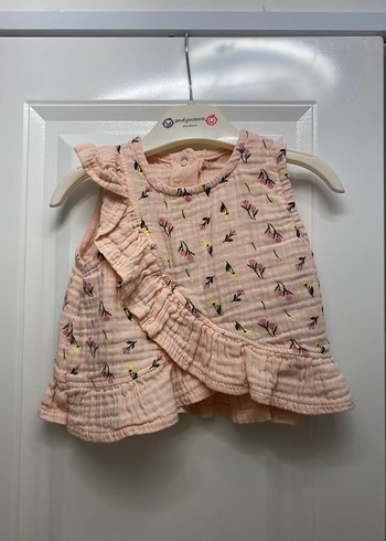 Pembe Nakışlı Fırfırlı Bebek Kız Takımı 3/6 - Görsel 4