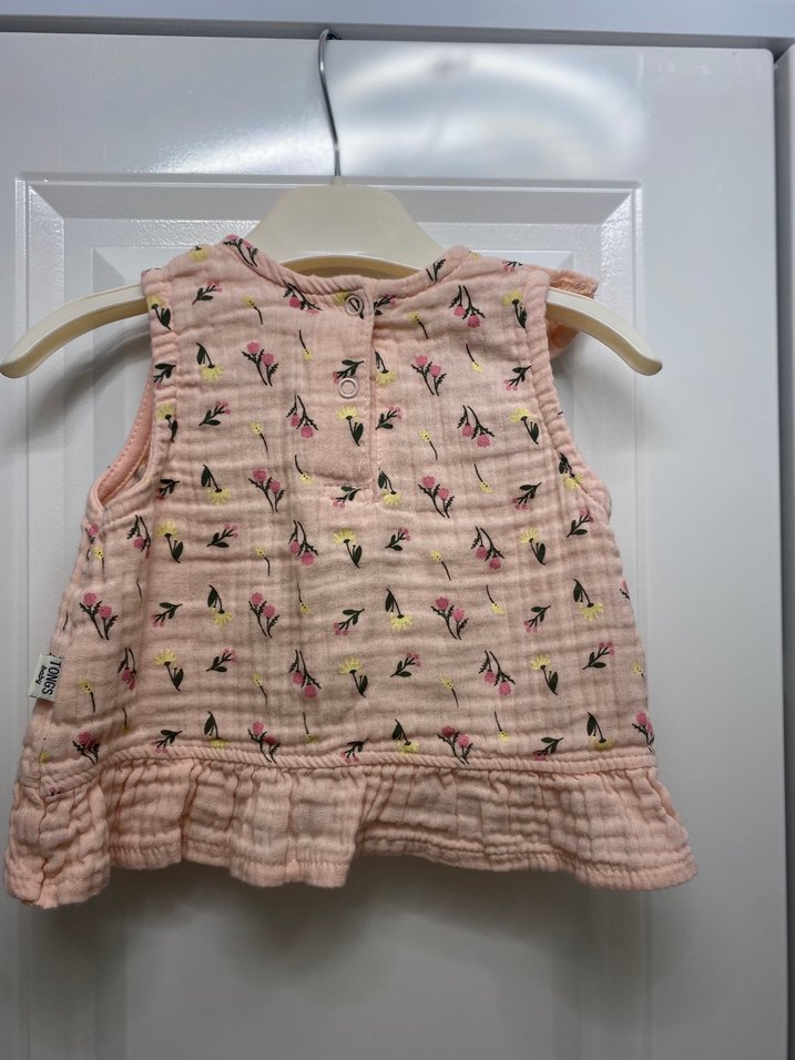 Pembe Nakışlı Fırfırlı Bebek Kız Takımı 3/6 - Görsel 5