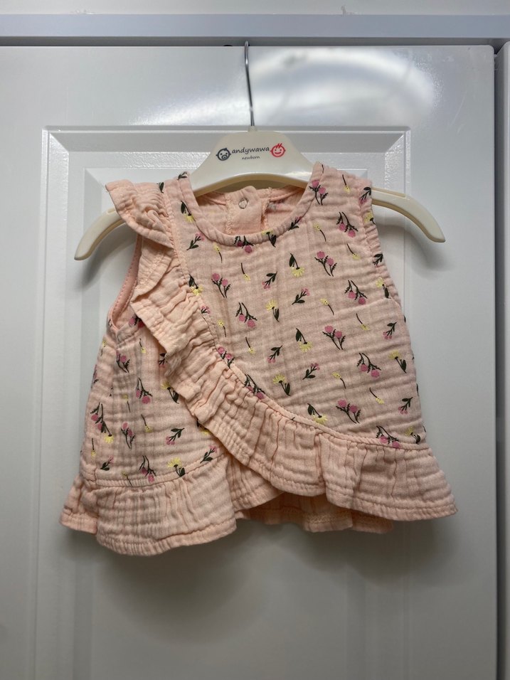 Pembe Nakışlı Fırfırlı Bebek Kız Takımı 3/6 - Görsel 4