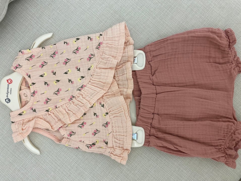 Pembe Nakışlı Fırfırlı Bebek Kız Takımı 3/6 - Görsel 3